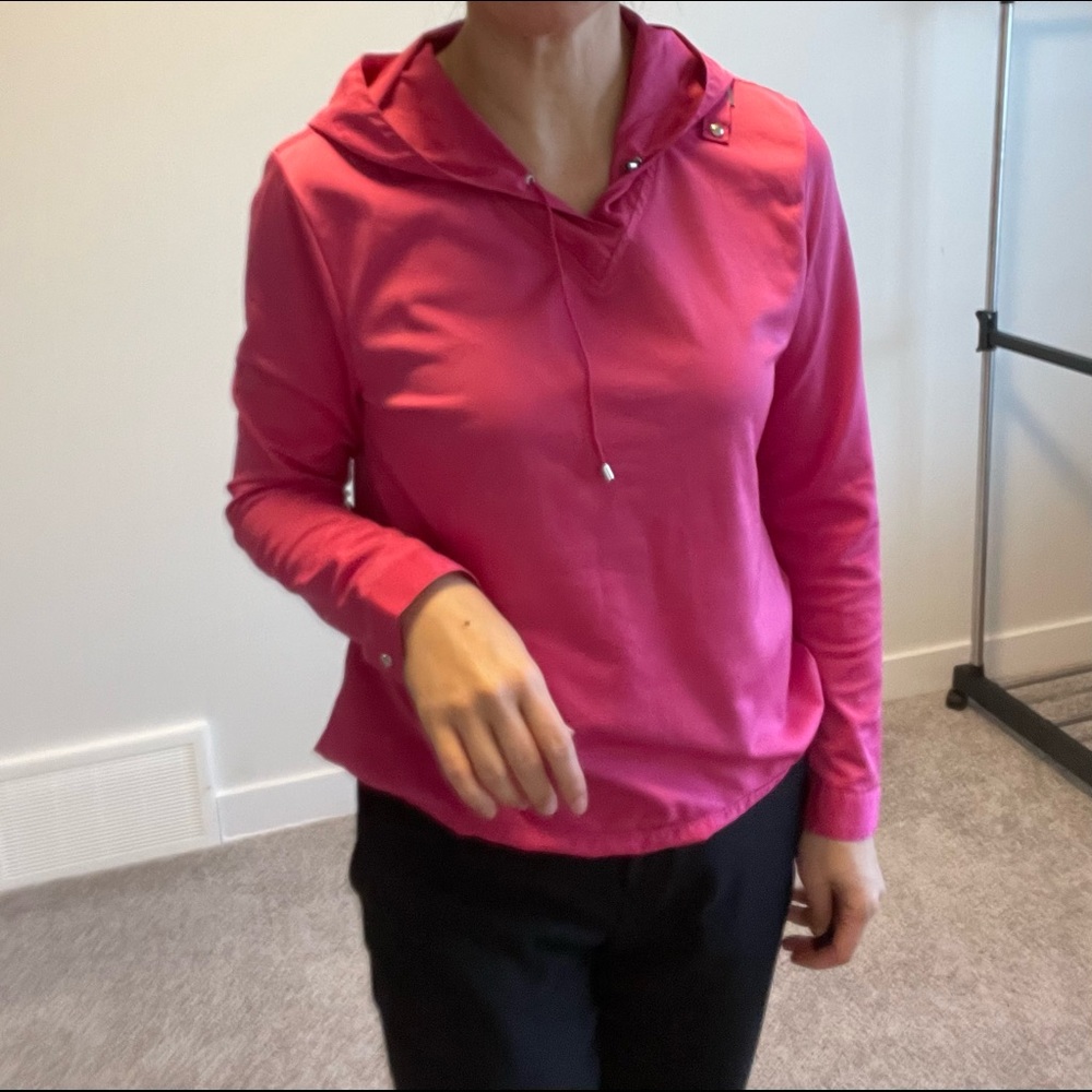 Pink hoodie long sleeve top